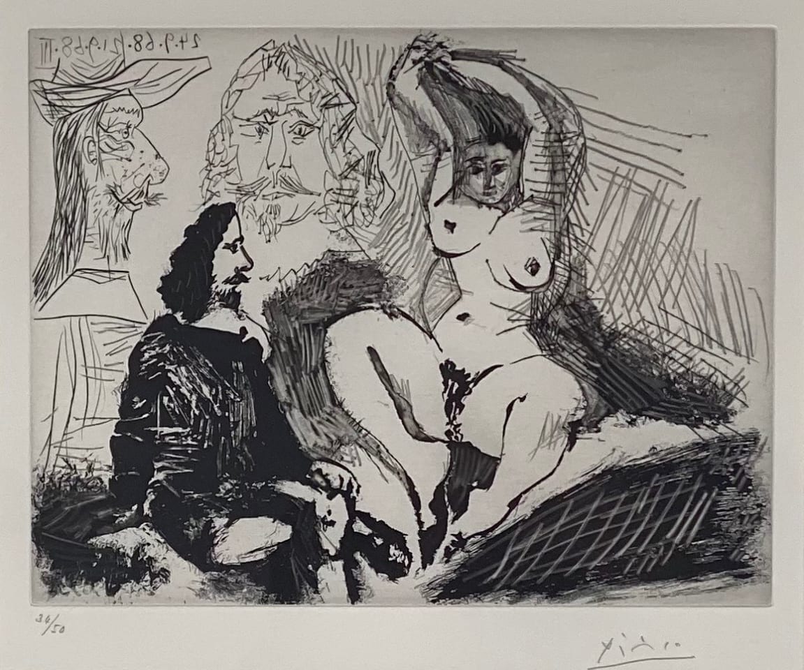Pablo Picasso, Homme Assis Auprès d'une Femme Coiffant, 1968