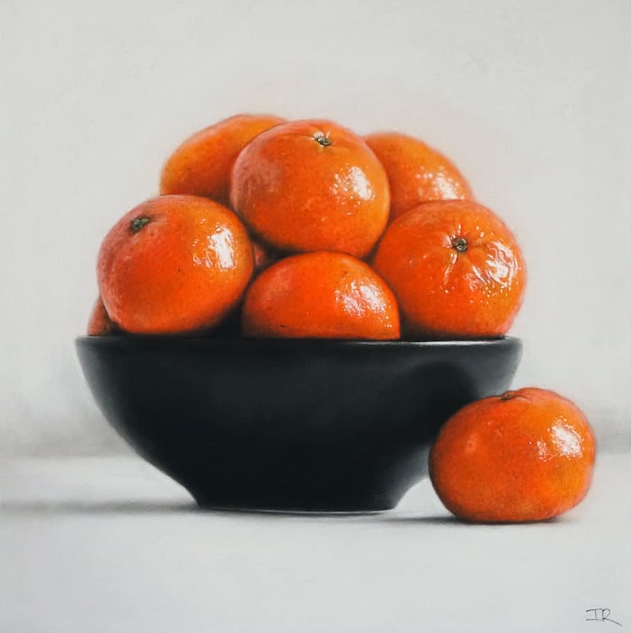 Ian Rawling, Oranges In Black Bowl, 2024