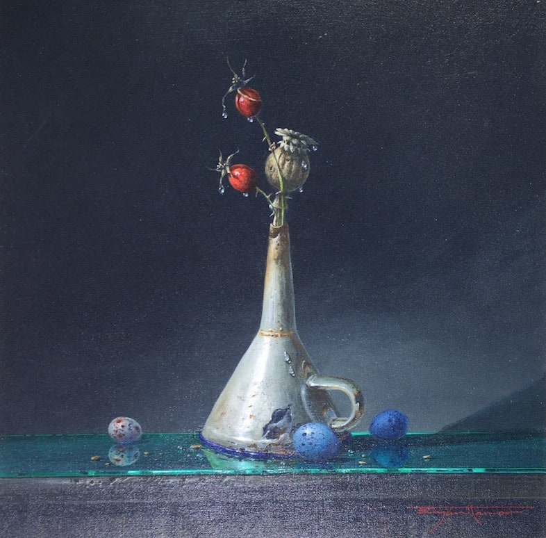 Bryan Hanlon, Two Rose Hips and Three Eggs, 2016