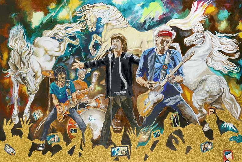 Ronnie Wood, Electric Horses - Boxed Canvas Edition