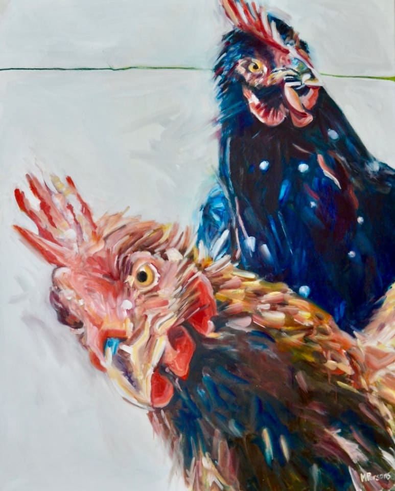 Michelle Parsons, Two Chickens Green Drip, 2020