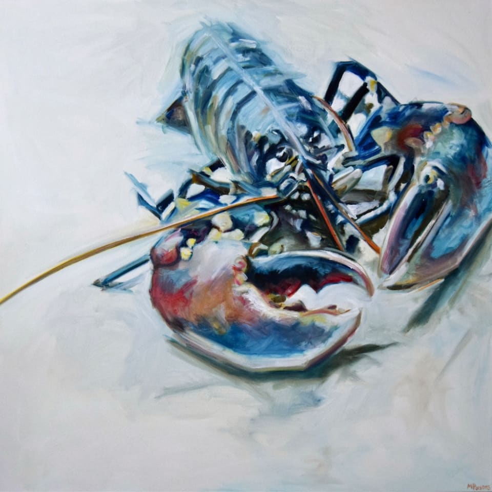 Michelle Parsons, Square Lobster White Background, 2020