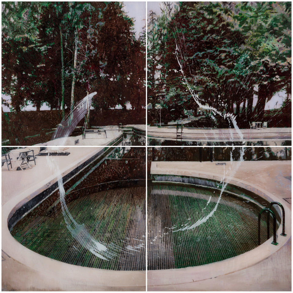 Gil Heitor Cortesāo, Circular Pool (Quadriptych), 2017