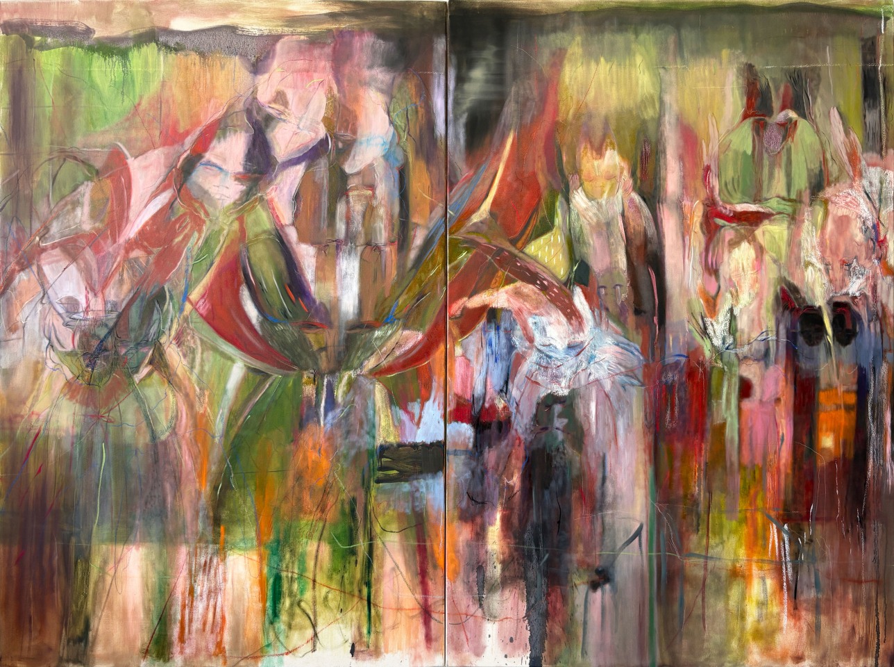 Nour Malas, Blue Angel (Diptych), 2025