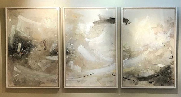 Bob Aldous Triptych Past Present Future 2017 Cricket Fine Art