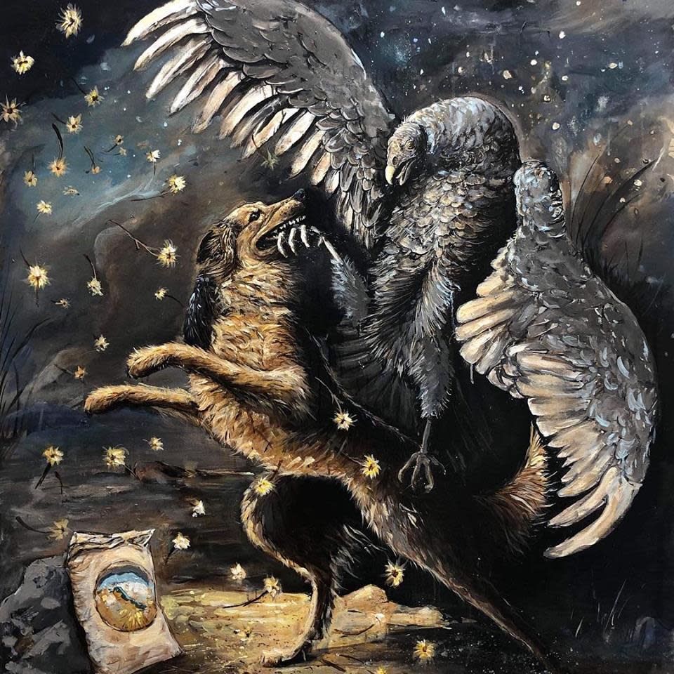 Chaz John Rez Dog Fights Turkey Vulture To Protect Fry Bread
