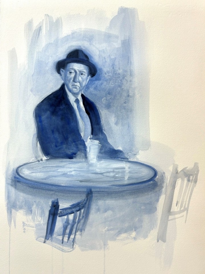 Alexander Klingspor, Portrait of a Man at a Café in Notting Hill, 2024