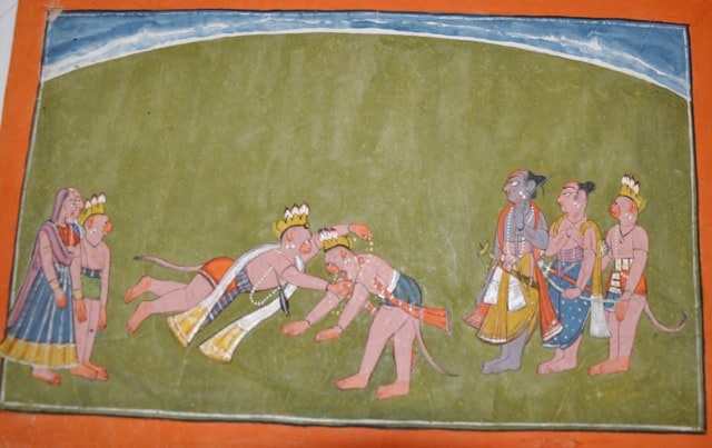 Miniature, Shangri Ramayana, Kulu or Bahu, 1700-1710