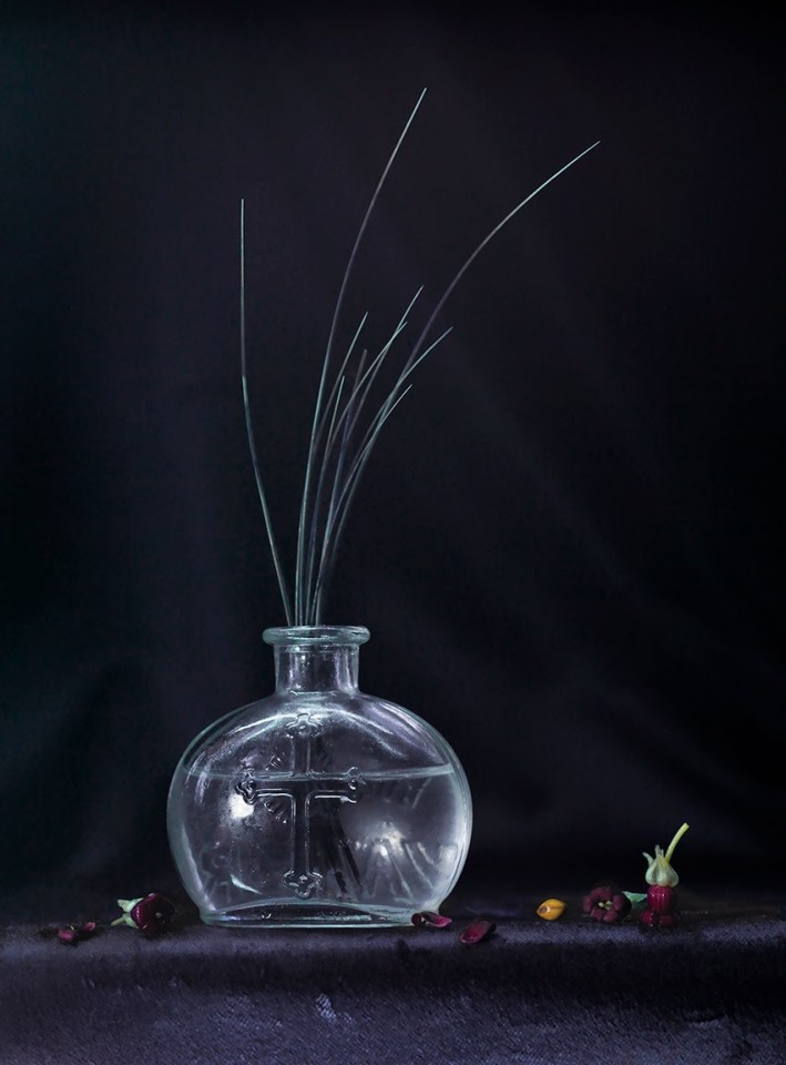 Fiona Pardington, Still Life with holy water and seal whiskers, 2014