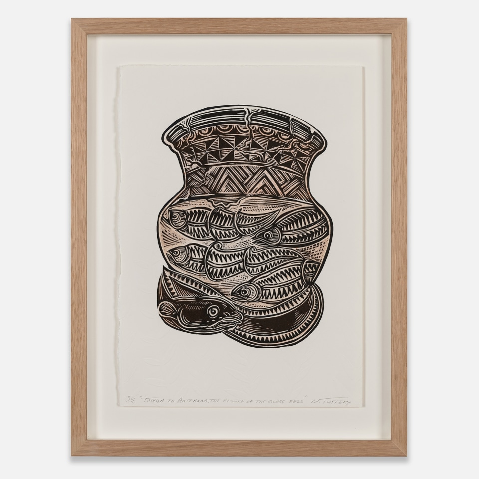 Michel Tuffery, Tonga to Aotearoa, the return of the Glass Eels, 2024