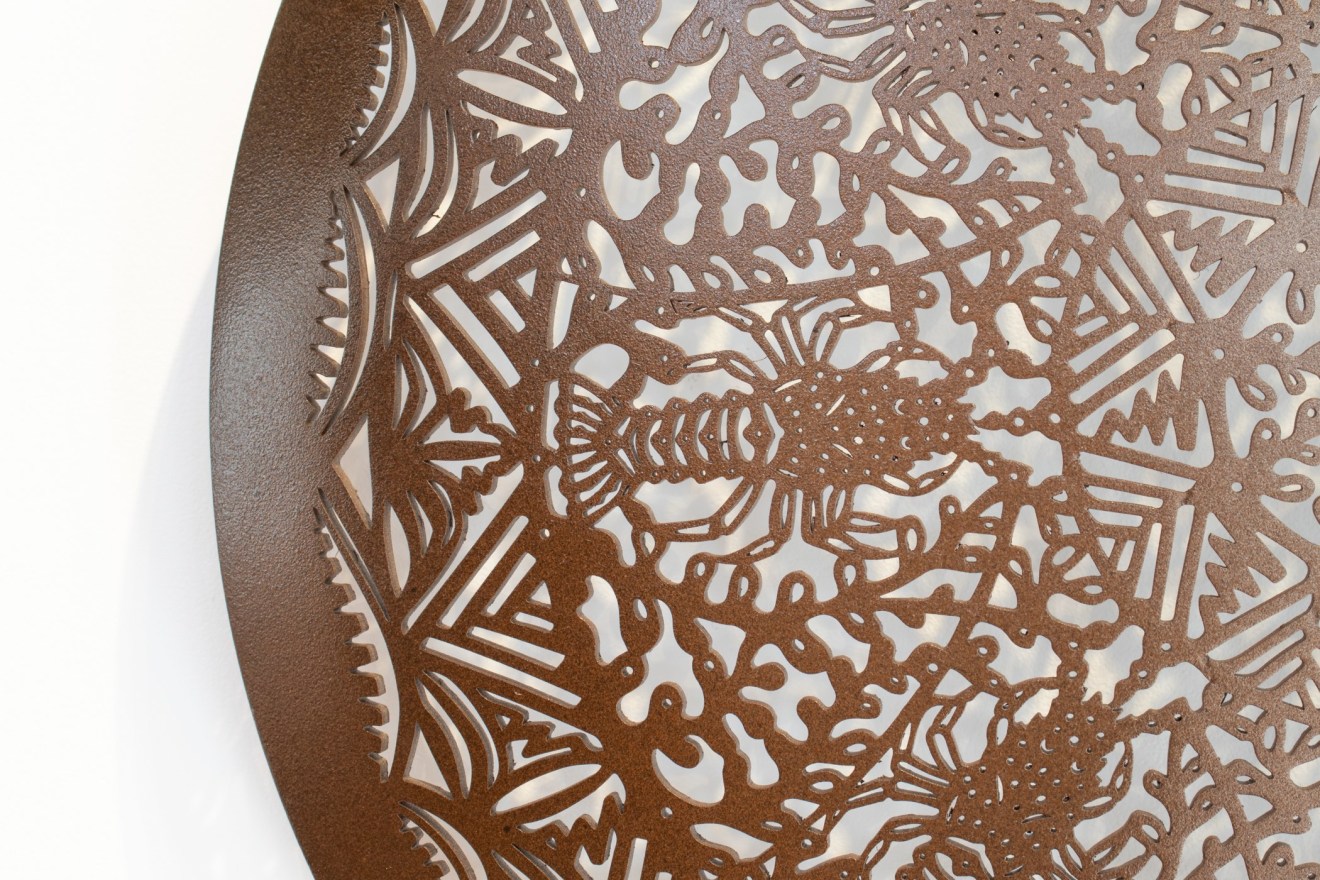 Michel Tuffery, Woven Kōura Valu (First Quarter Moon), 2024