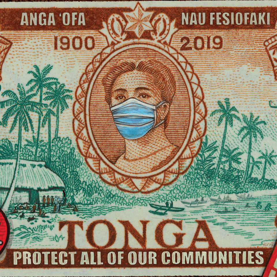 Michel Tuffery, Anga ofa, Nau Fesiofaki, Tonga " Be kind to each other, look after each other", 2020