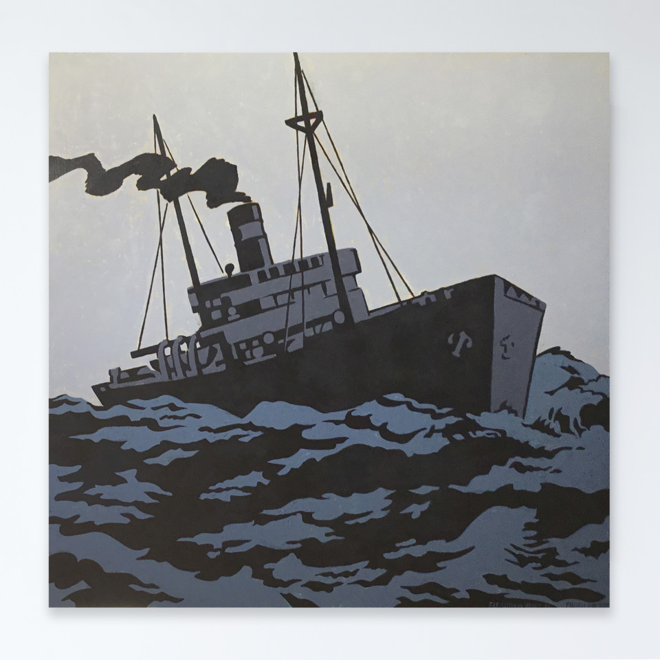 Dick Frizzell, Freighter in Heavy Sea, 2008