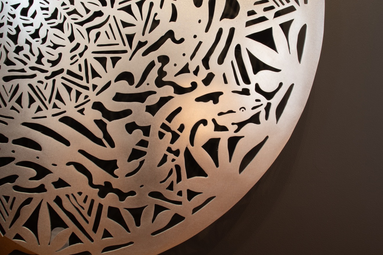 Michel Tuffery, Nga Tuna Awa (Waxing Gibbous Moon), 2024