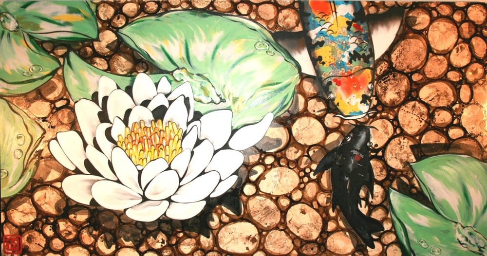 John Ha, Withe lotus koi pond, 2007