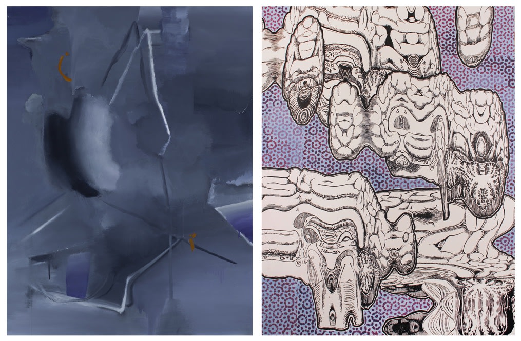 Left: Nathan Schiel, Cabin, 2011  Right: Brian Fekete, Serotonin Serenade, 2010