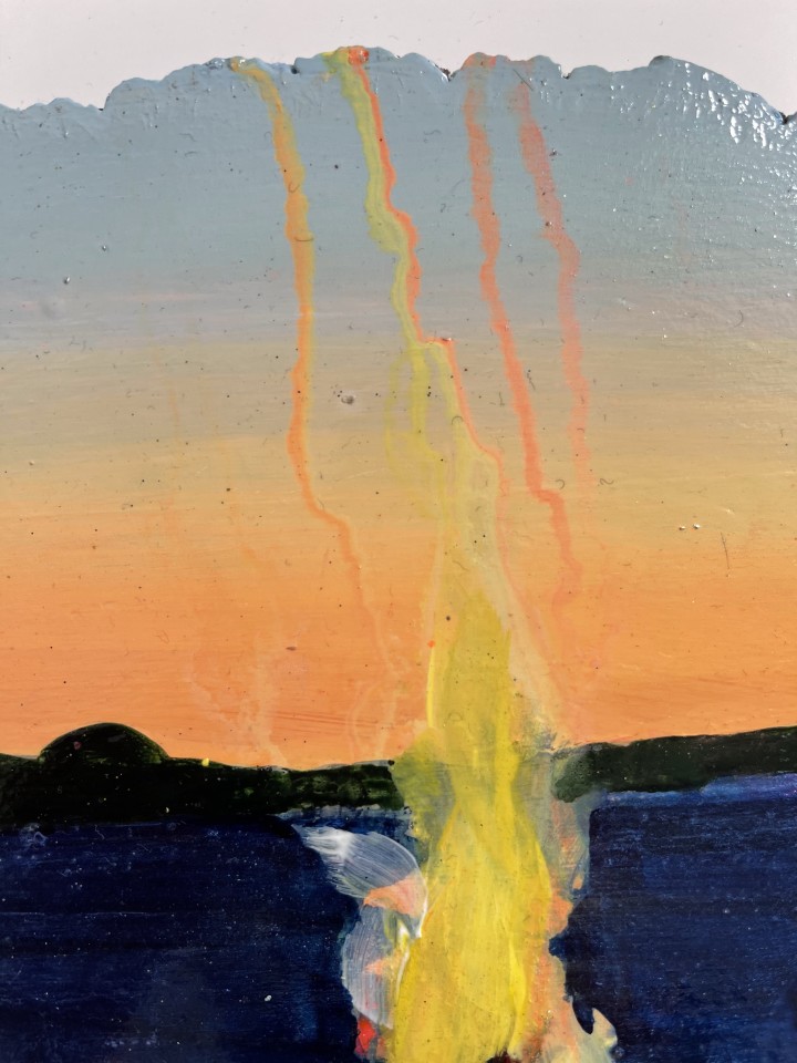 Melora Griffis, beach fire, 2021