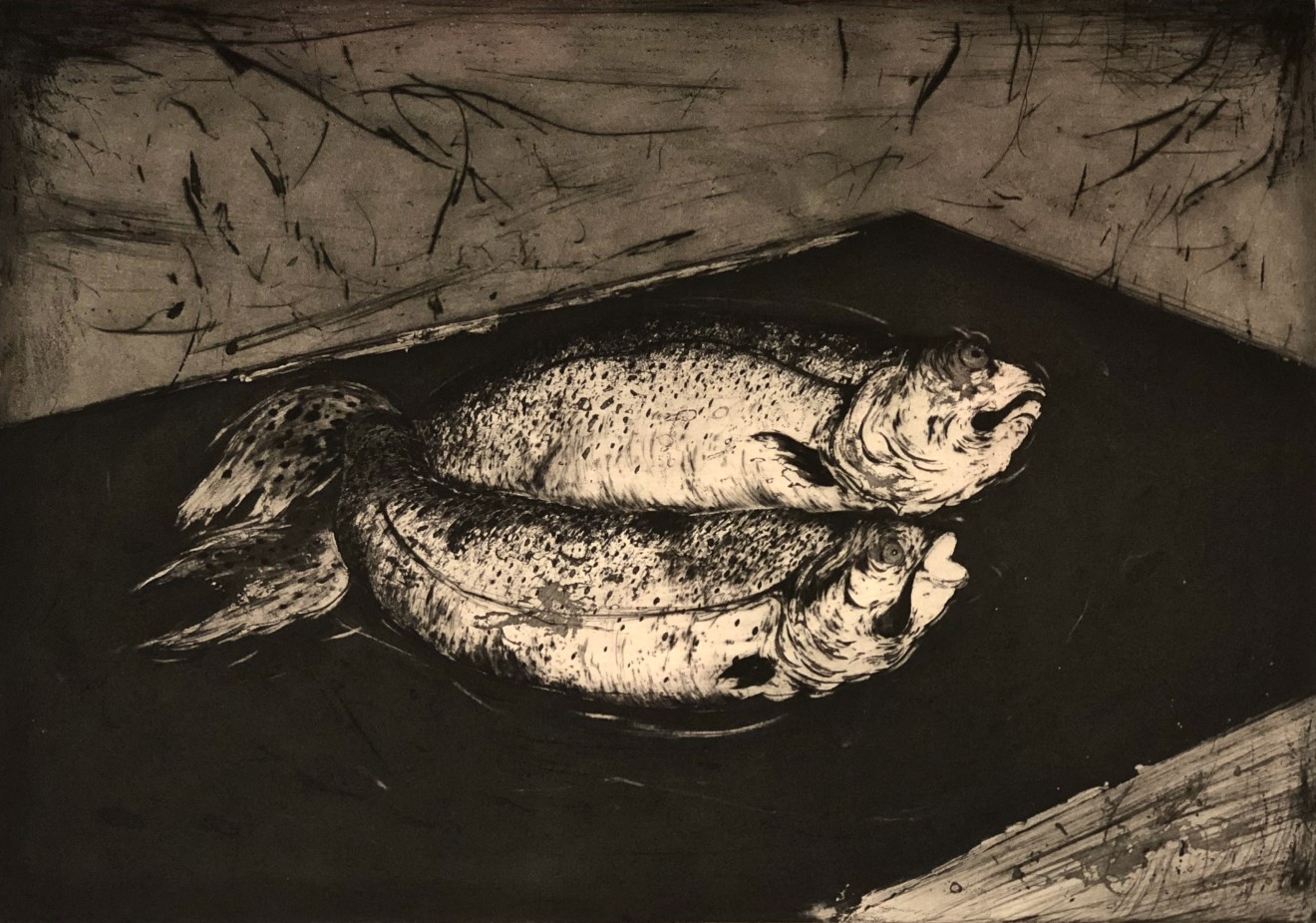 Marjan Seyedin, Nature morte aux poissons 2, 2018