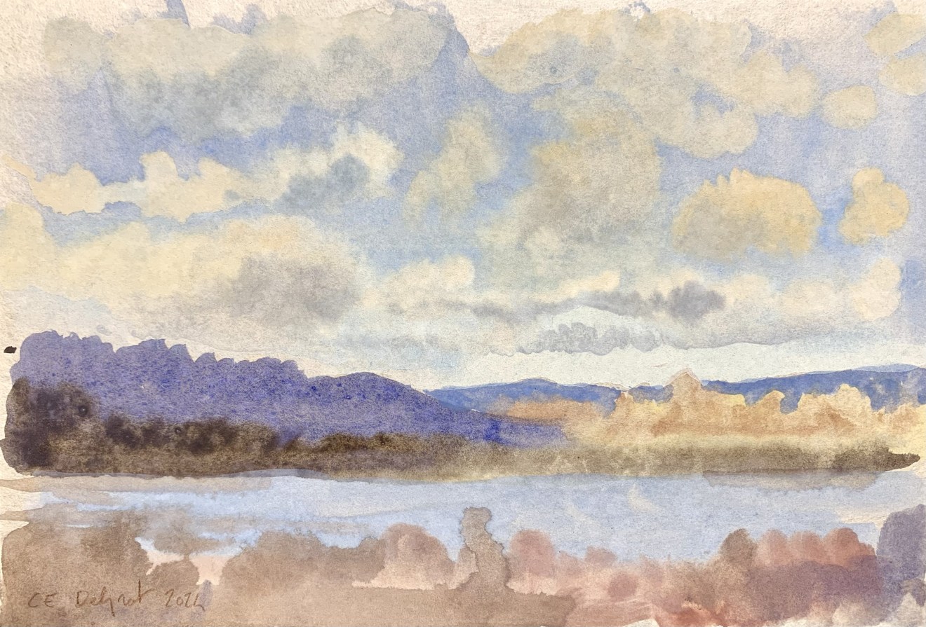 Charles-Élie Delprat, Depuis le train, la Seine près de Vermon, 2024