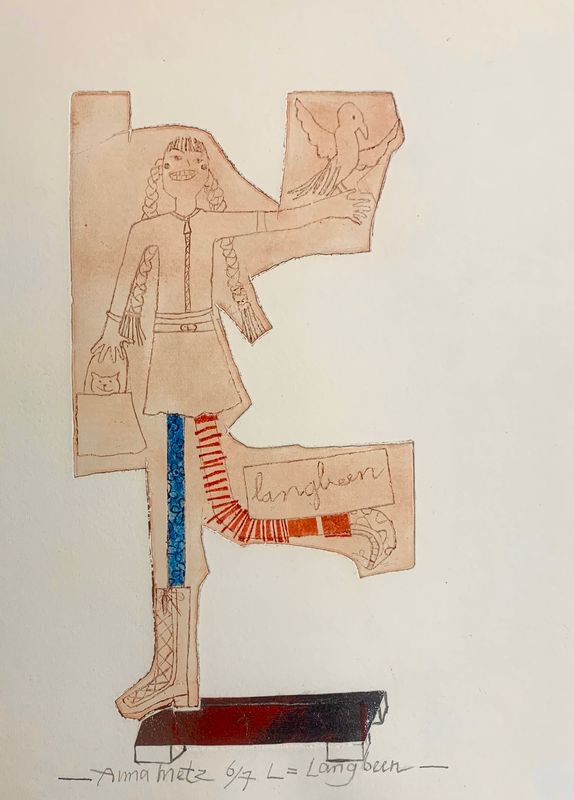 Anna Metz, Série Abécédaire - L comme Langbeen (Longue-jambe), 2019
