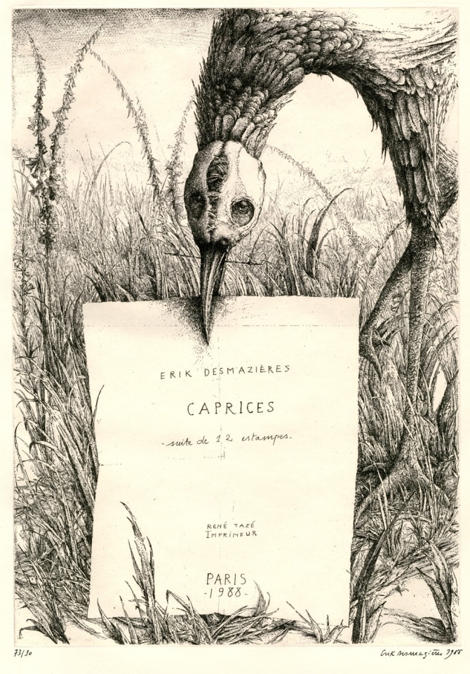 Érik Desmazières, Caprices - Planche 1 : Frontispice, 1988