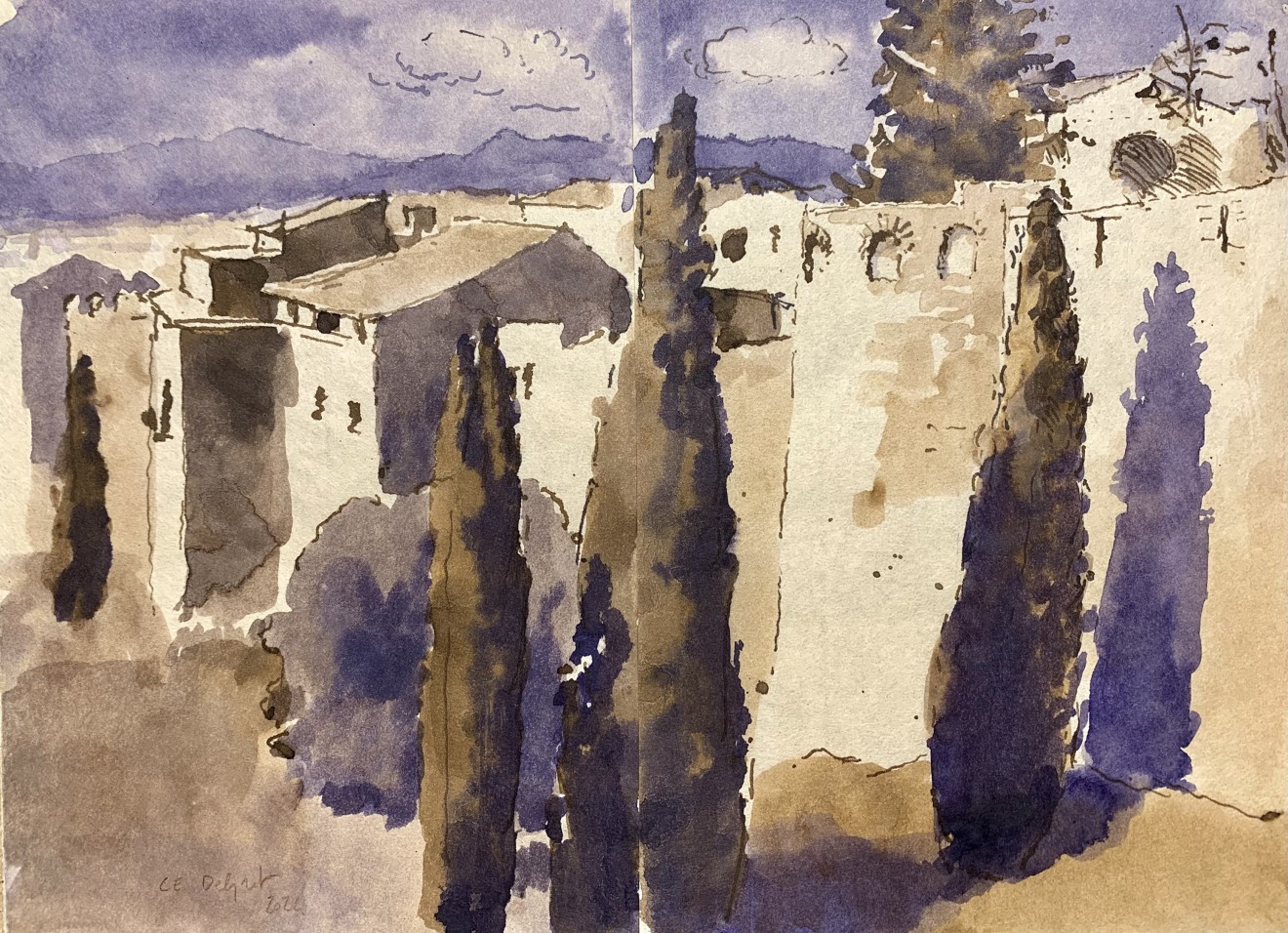 Charles-Élie Delprat, Gérone, depuis le rempart, 2024