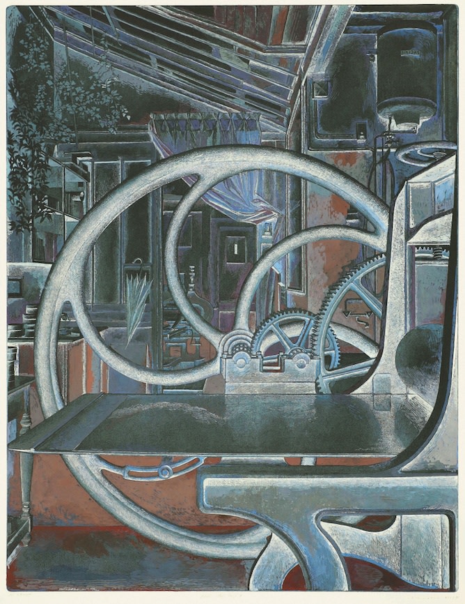 Érik Desmazières, Atelier René Tazé V (épreuve rehaussée), 1992-1993-2018