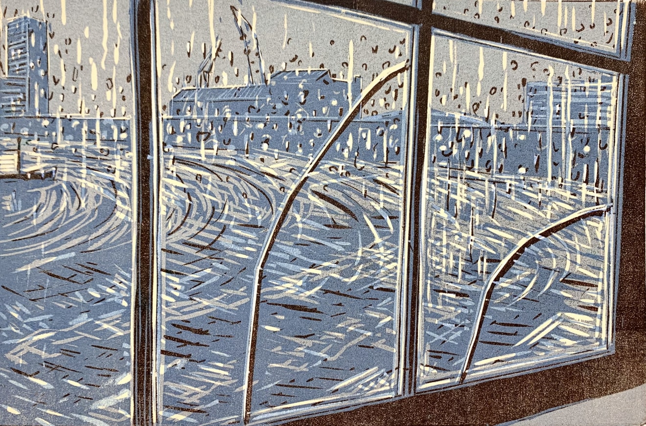 Wendelien Schönfeld, Raam met regen en barsten, 2002