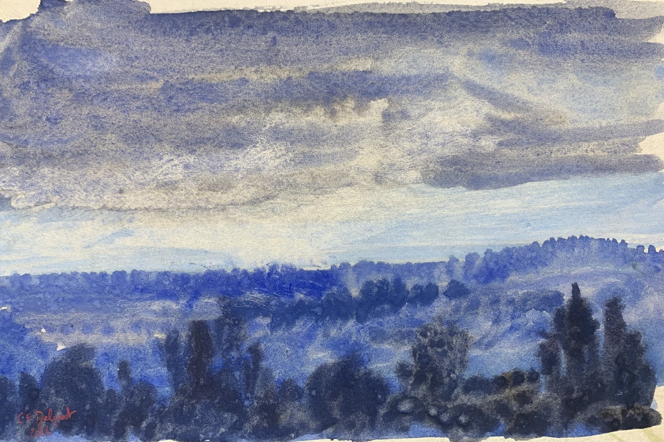 Charles-Élie Delprat, L'Heure bleue depuis le train, en Hérault, 2024