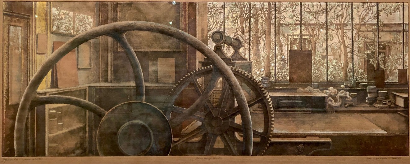Érik Desmazières, L'Atelier Georges Leblanc (épreuve rehaussée), 2019