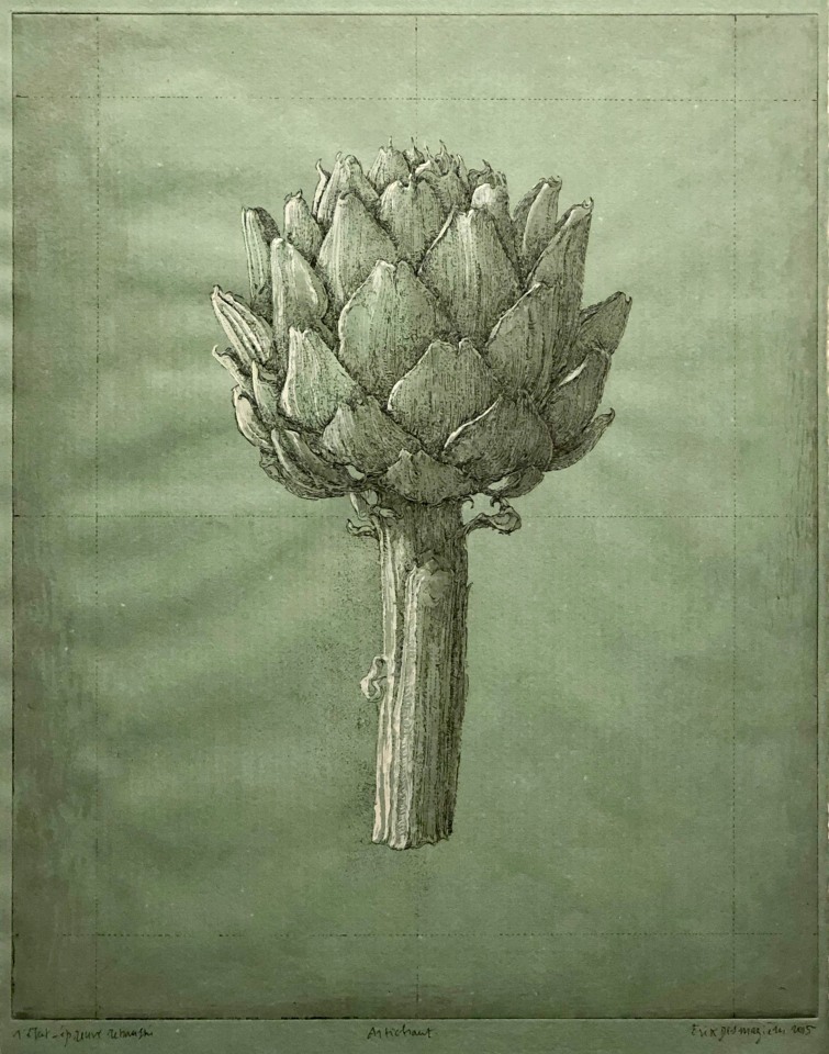 Érik Desmazières, L'Artichaut (épreuve rehaussée), 2015