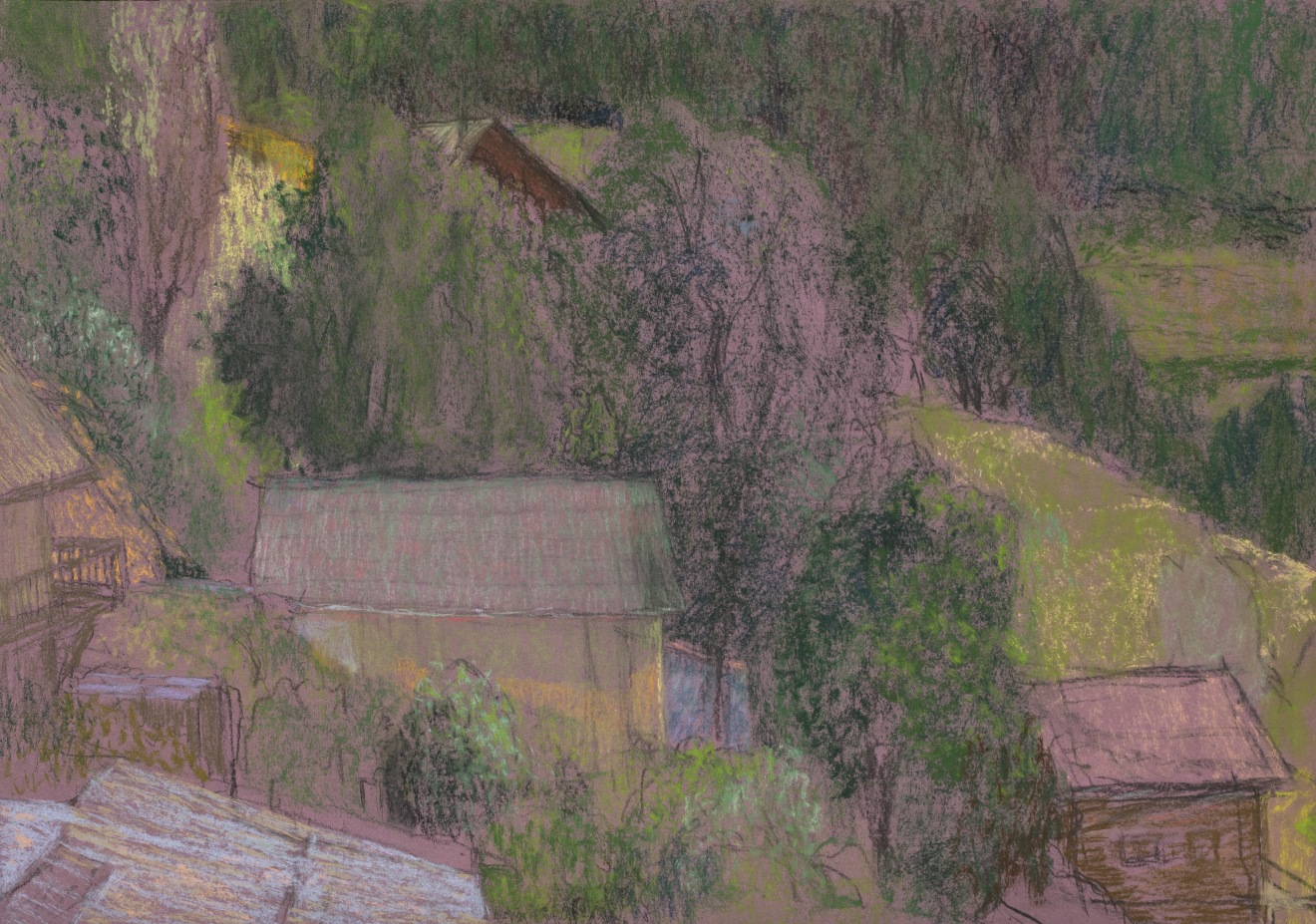 Martin Basdevant, Chapelle des Prats - Paysage vert, 2023