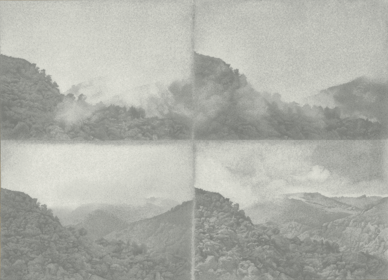 Jean-Michel Bacquet, La vue d'en face, quatre études d'une journée d'août, 2014