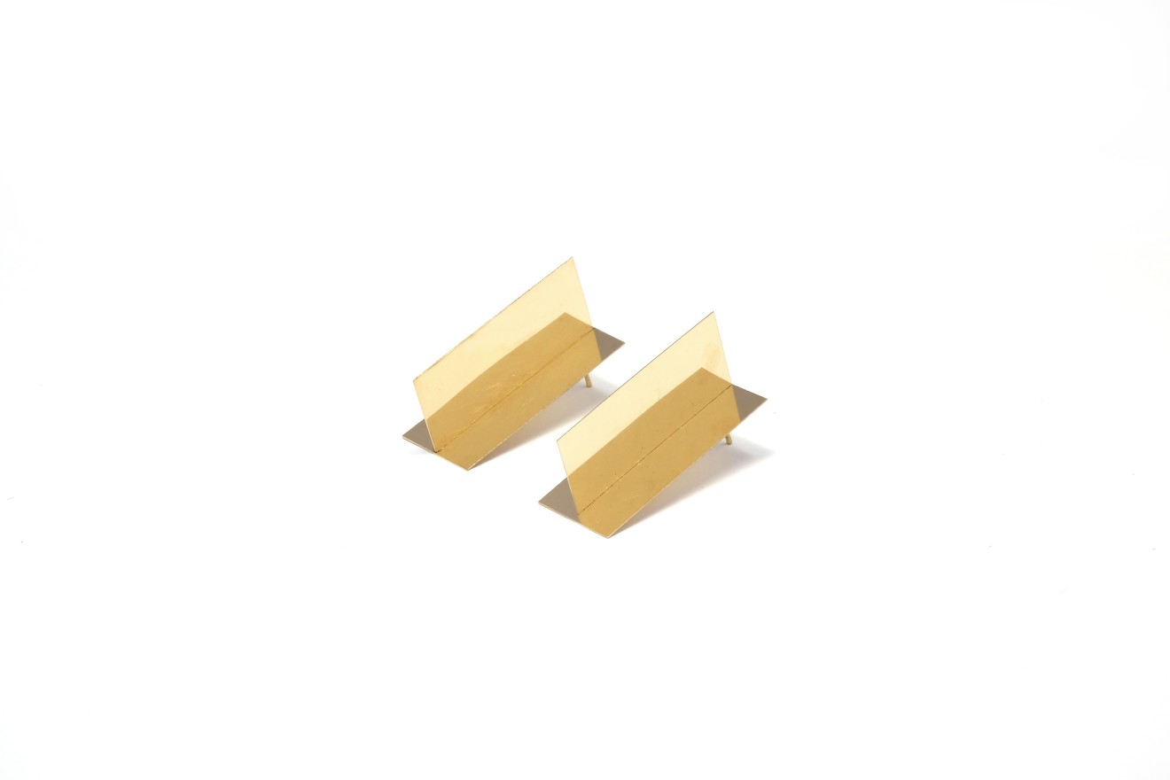 Marc Monzo  Blank  Earrings, 2015  18ct Gold  40 x 18 x 18mm