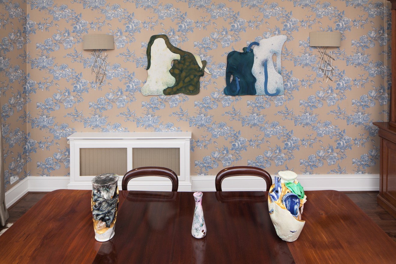 Bea Bonafini (wall works) and Linday Lawson (ceramic works)