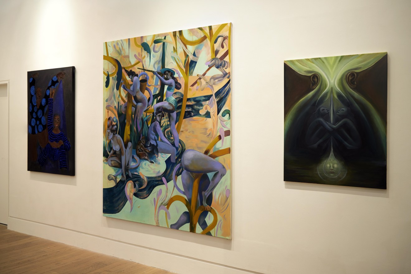 Sola Olulode, Jessie Makinson and Alicia Reyes-McNamara works (left to right)