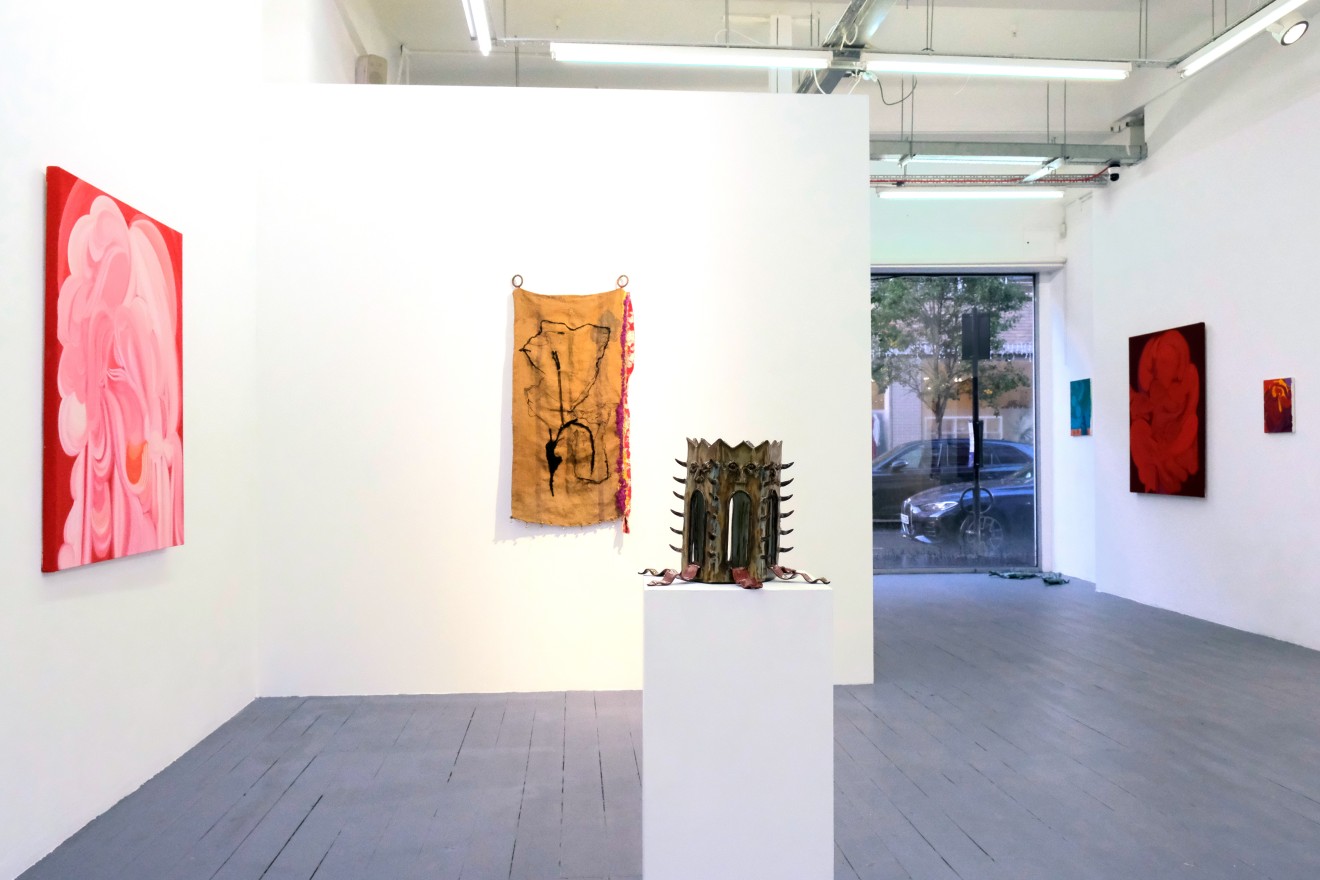 Left to right: Emily Platzer, Becky Tucker (sculpture), Emily Moore and Emily Platzer