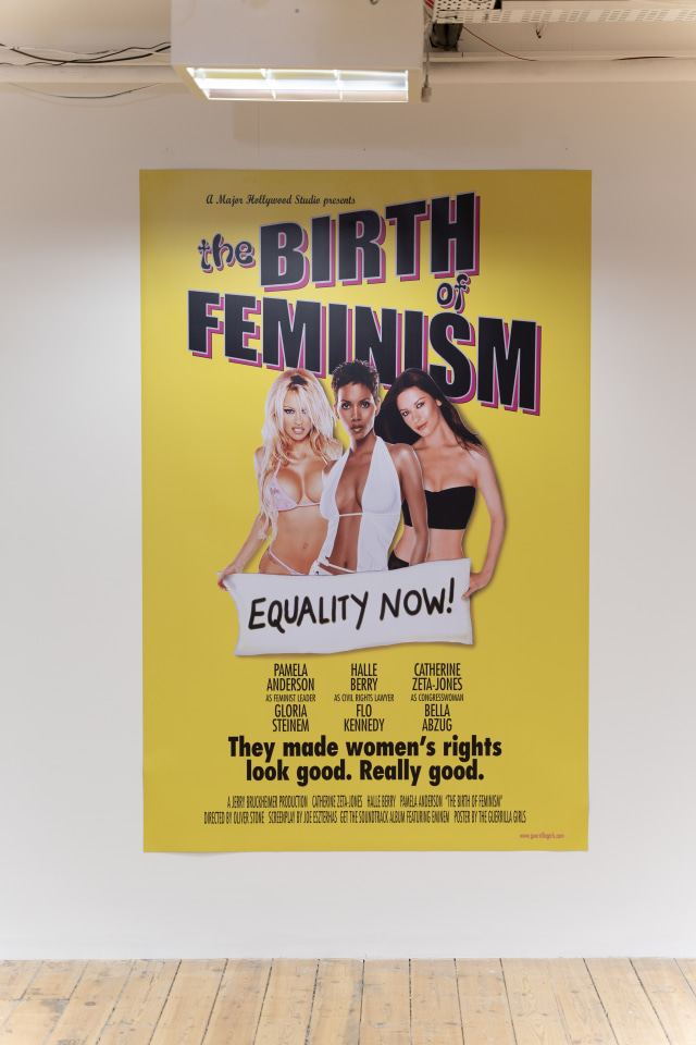 Poster by Guerrilla Girls and soundwork by Evan Ifekoya
