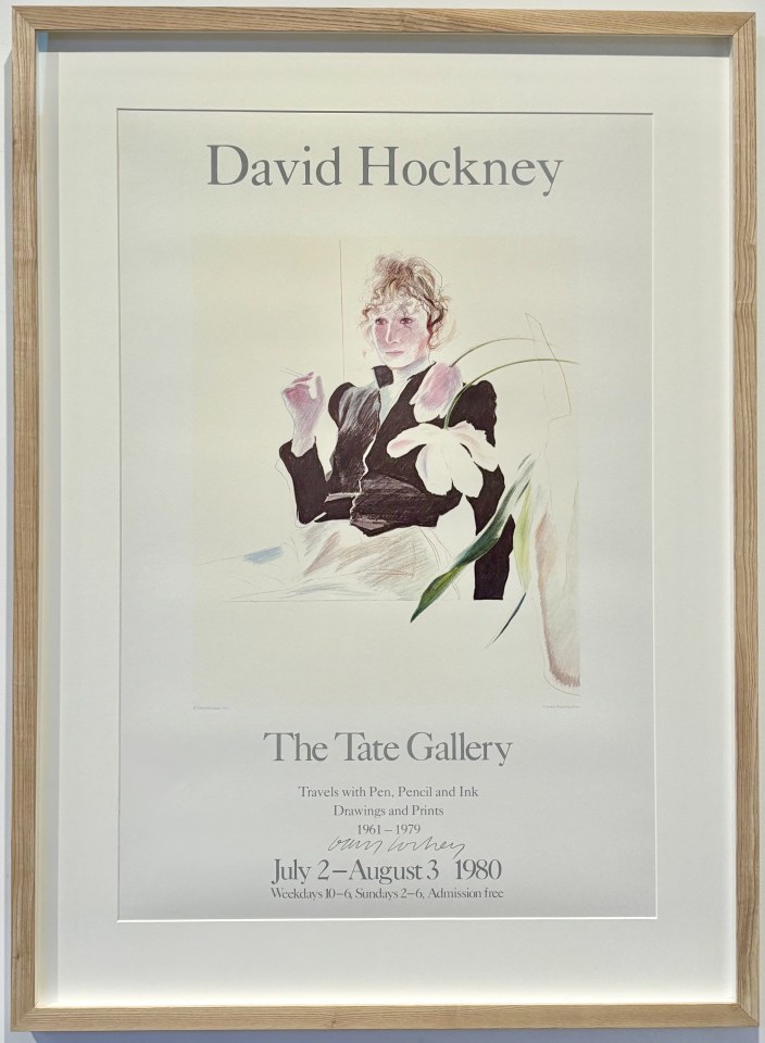 David Hockney, Travels with Pen, Pencil, and Ink Drawings and Prints (Hockney signed poster), 1980