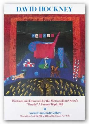 David Hockney, David Hockney Original Poster 'Paintings and Drawings for the Metropolitan Opera's Parade', 1981