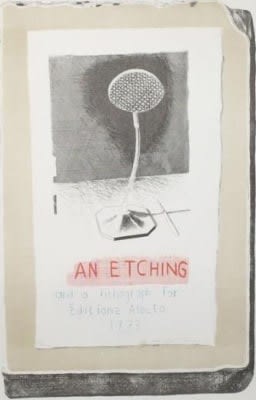 David Hockney, David Hockney Original Poster 'An Etching of a Lithograph' for Editions Alecto , 1973