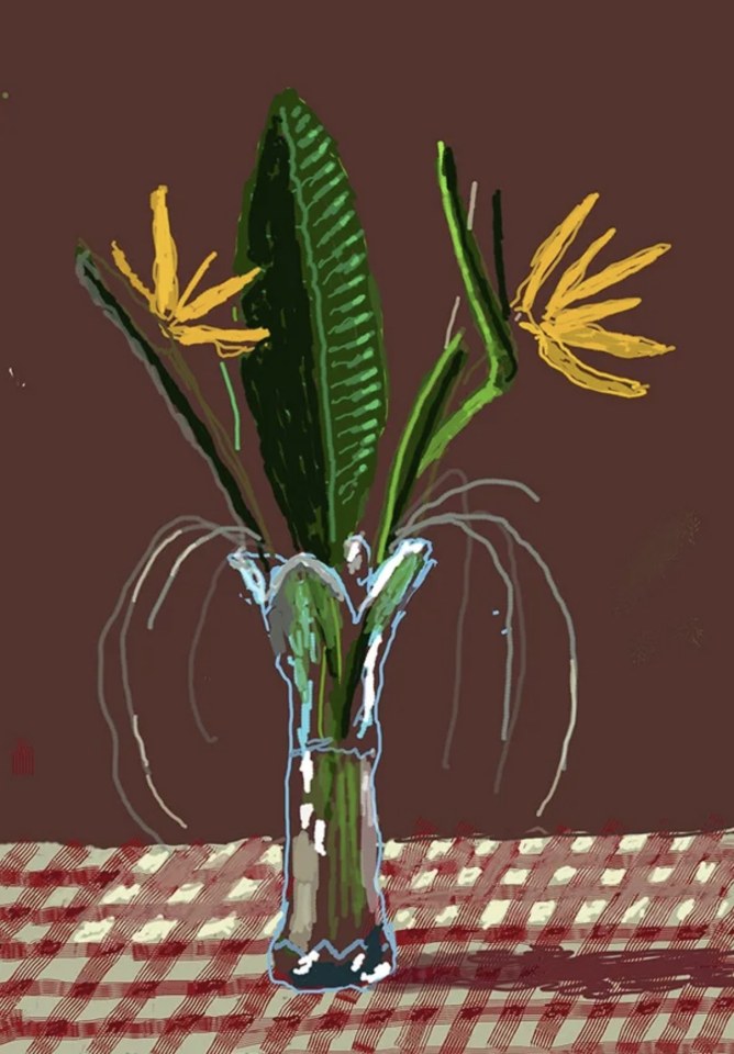 David Hockney, 26th March 2021, Exotic Flowers , 2021