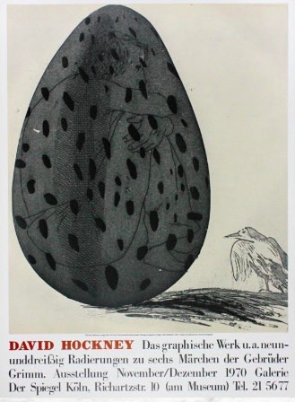 David Hockney, David Hockney Original Poster Boy Hidden in an Egg (Galerie Der Speigel)., 1981