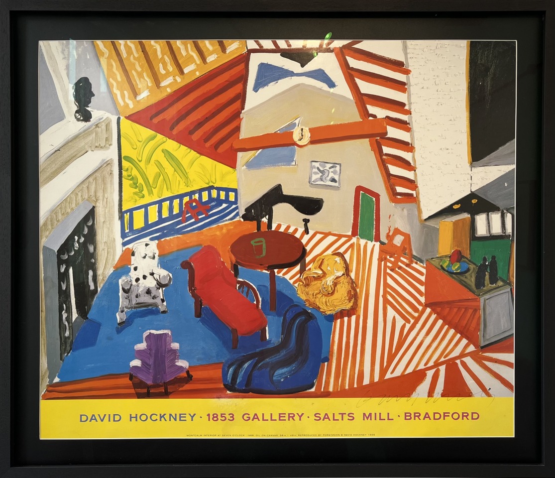 David Hockney, Hand-signed Poster Montcalm Interior at Seven o'Clock, 1990s