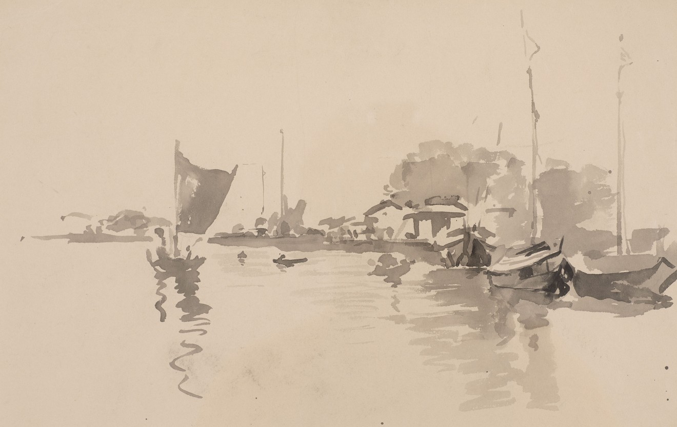 Atul Bose (1898 - 1977), Boats on the Padma, c. 1930