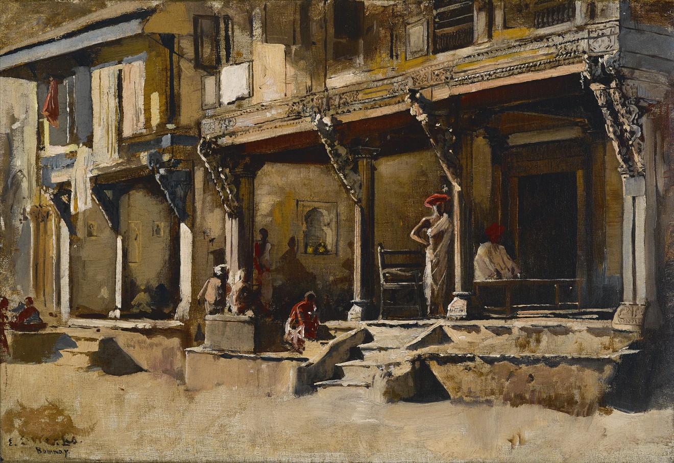 34. Edwin Lord Weeks (1849 - 1903), Merchants in Bombay , c. 1883