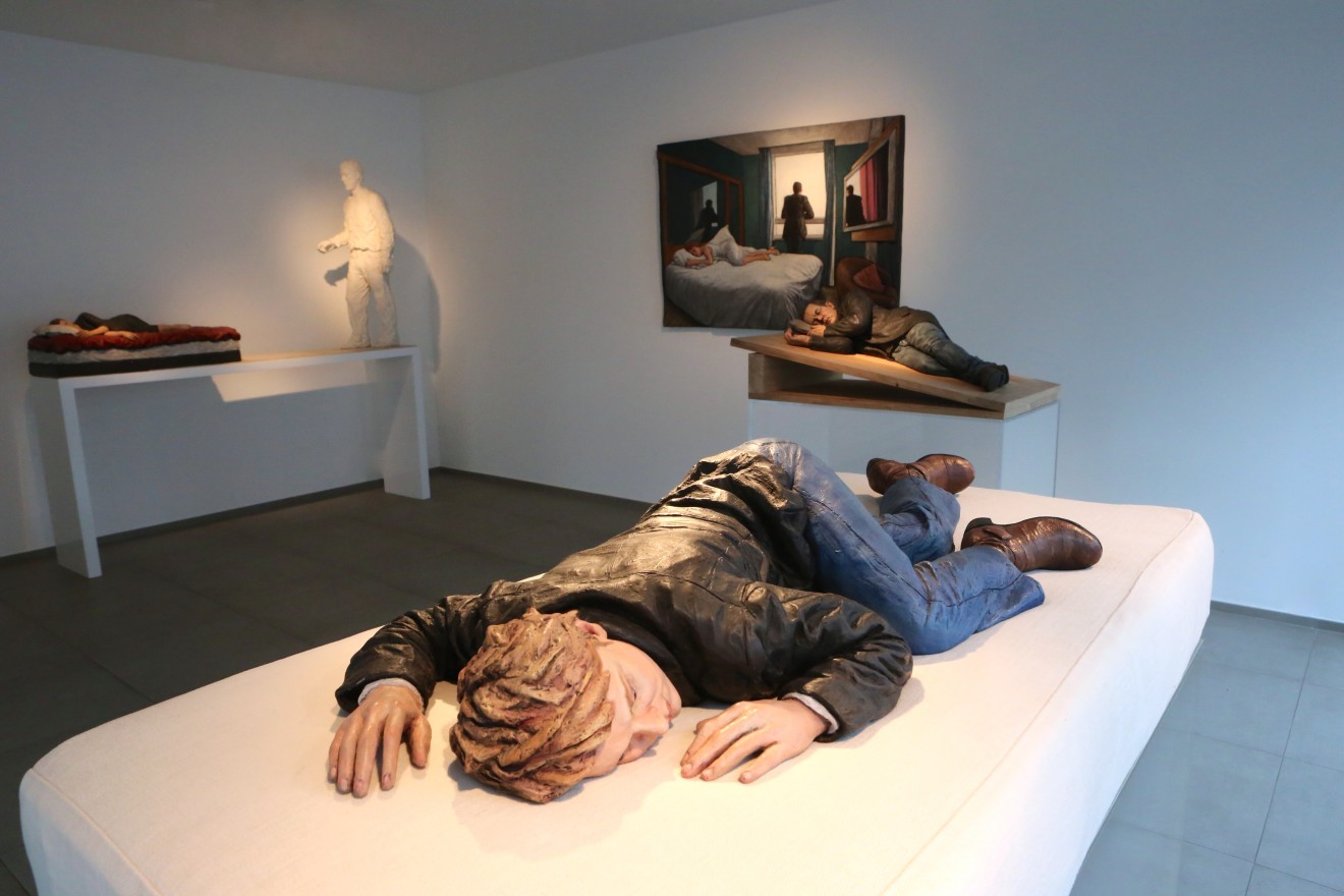 Sleeping sculpture in Belgium