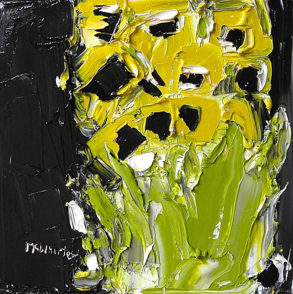 Alison McWhirter, Sunflowers Against Lamp Black, 2019