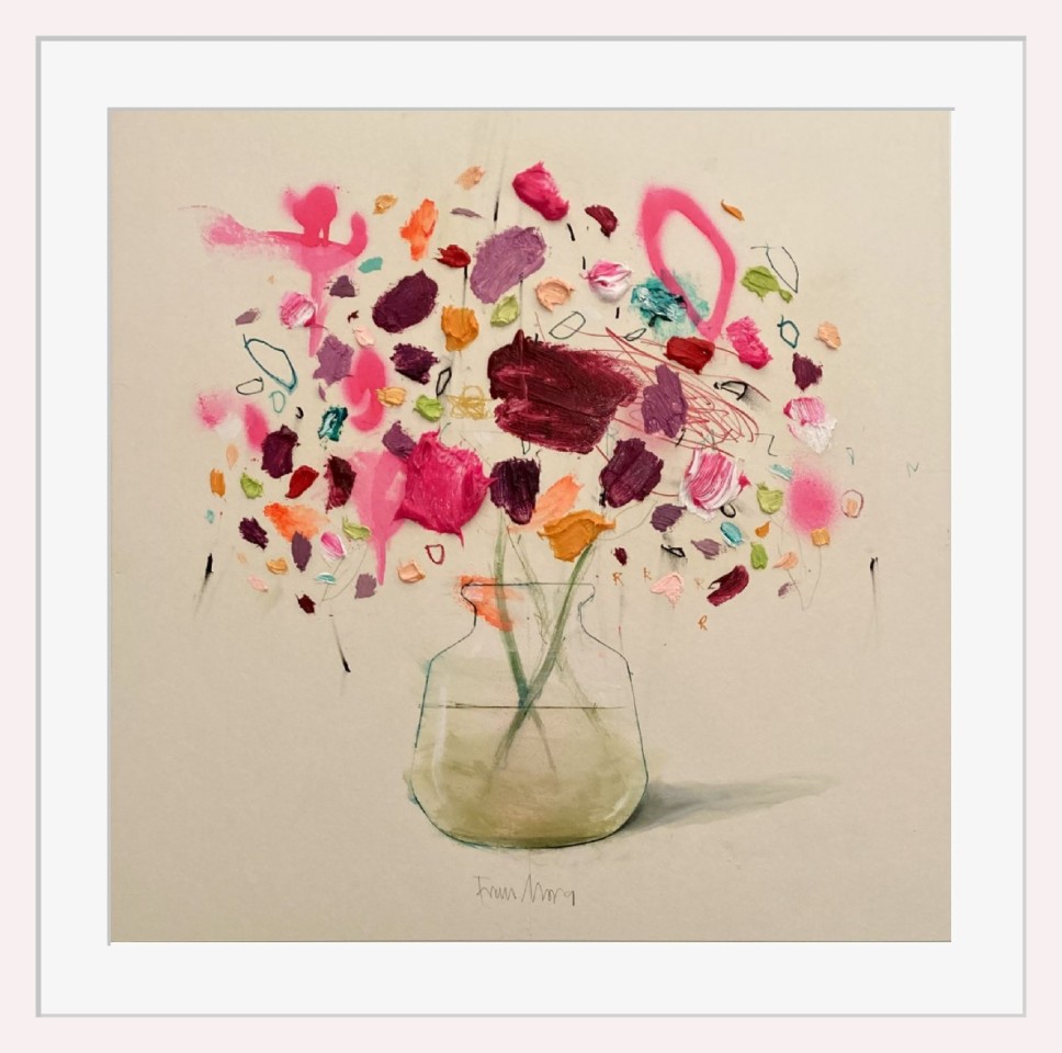 Fran Mora, Pink Flowers on Paper, 2021