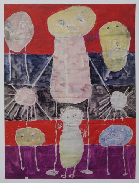 Charles Hossein Zenderoudi, Some Faces, 1960